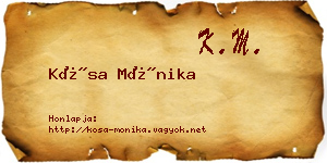Kósa Mónika névjegykártya